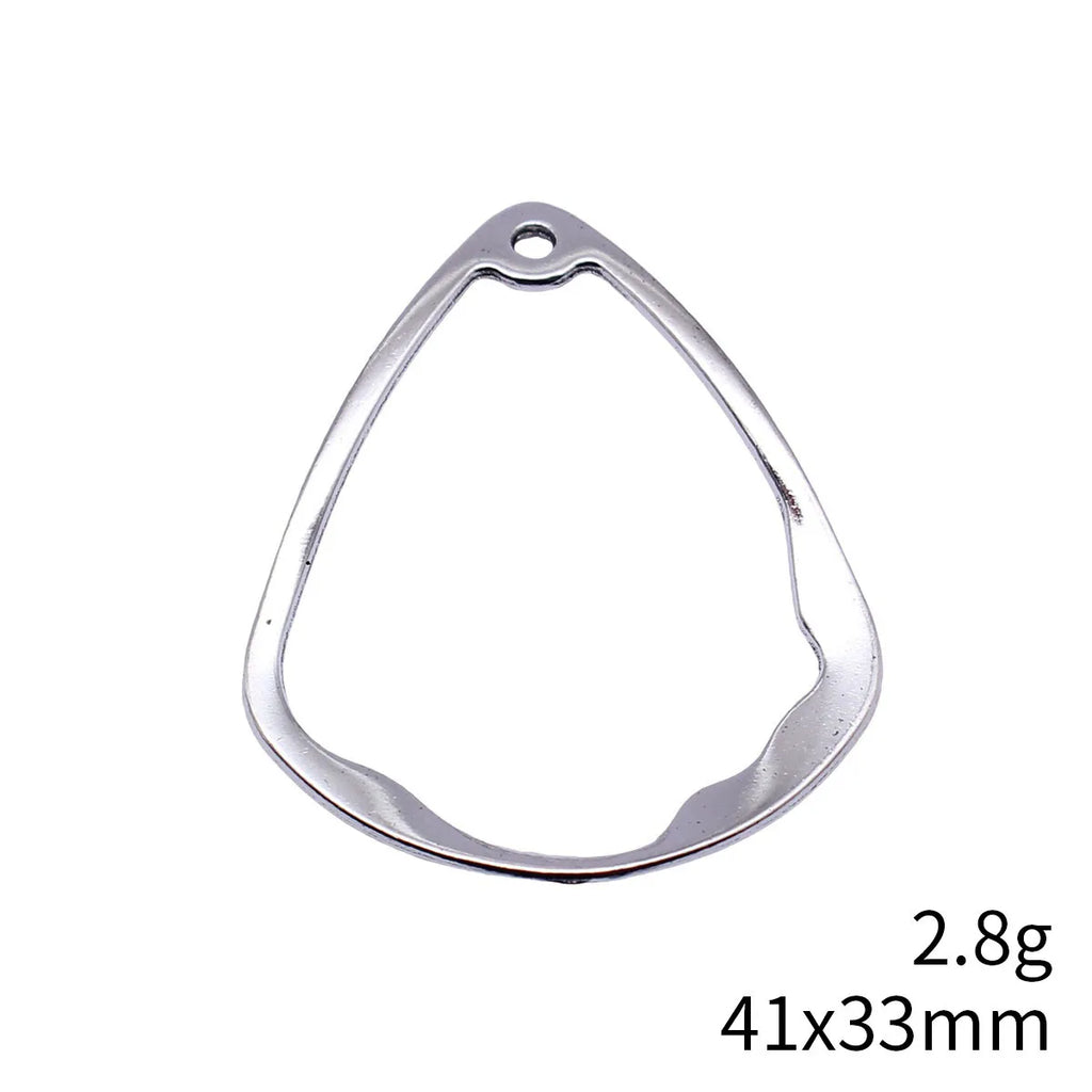 41x33mm 2.8g Multicolor Zinc Alloy Openwork Geometric Teardrop Hollow Charm Pendant for DIY Jewelry
