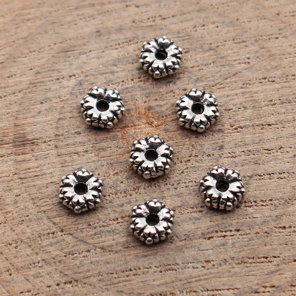 5.3x5.3x2.3mm 0.24g Multicolor Zinc Alloy Hexagon Spacer Beads for DIY Necklace Bracelet Jewelry Making