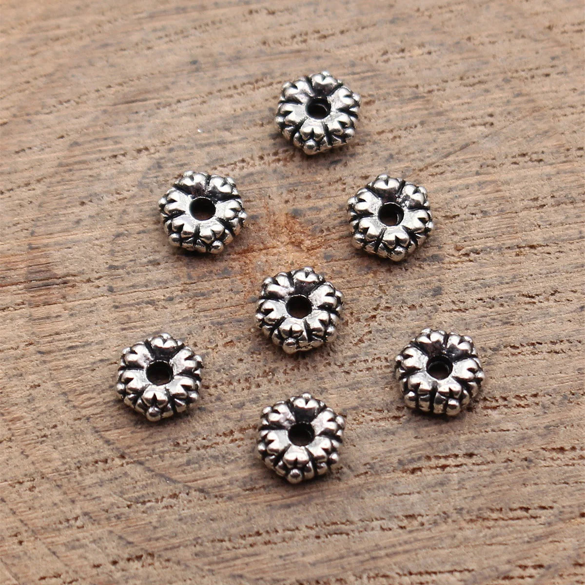 5.3x5.3x2.3mm 0.24g Multicolor Zinc Alloy Hexagon Spacer Beads for DIY Necklace Bracelet Jewelry Making