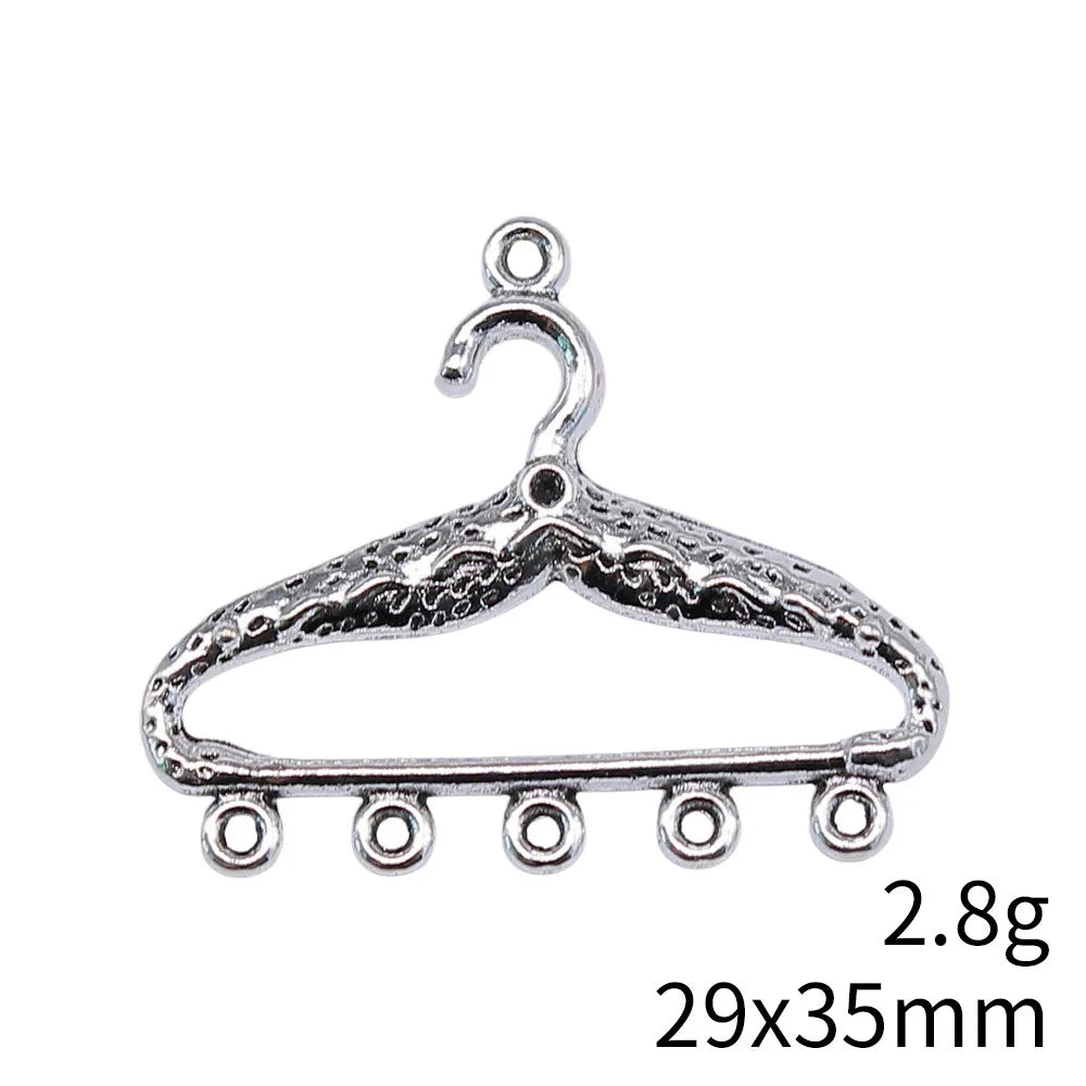 29x35mm 2.8g Antique Silver Zinc Alloy Clothes Hanger Connector Charm for DIY Earring Jewelry Making