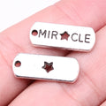 21x8mm 1.8g Multicolor Zinc Alloy MIRCLE Miracle Word Charm Pendant for DIY Necklace Bracelet Making