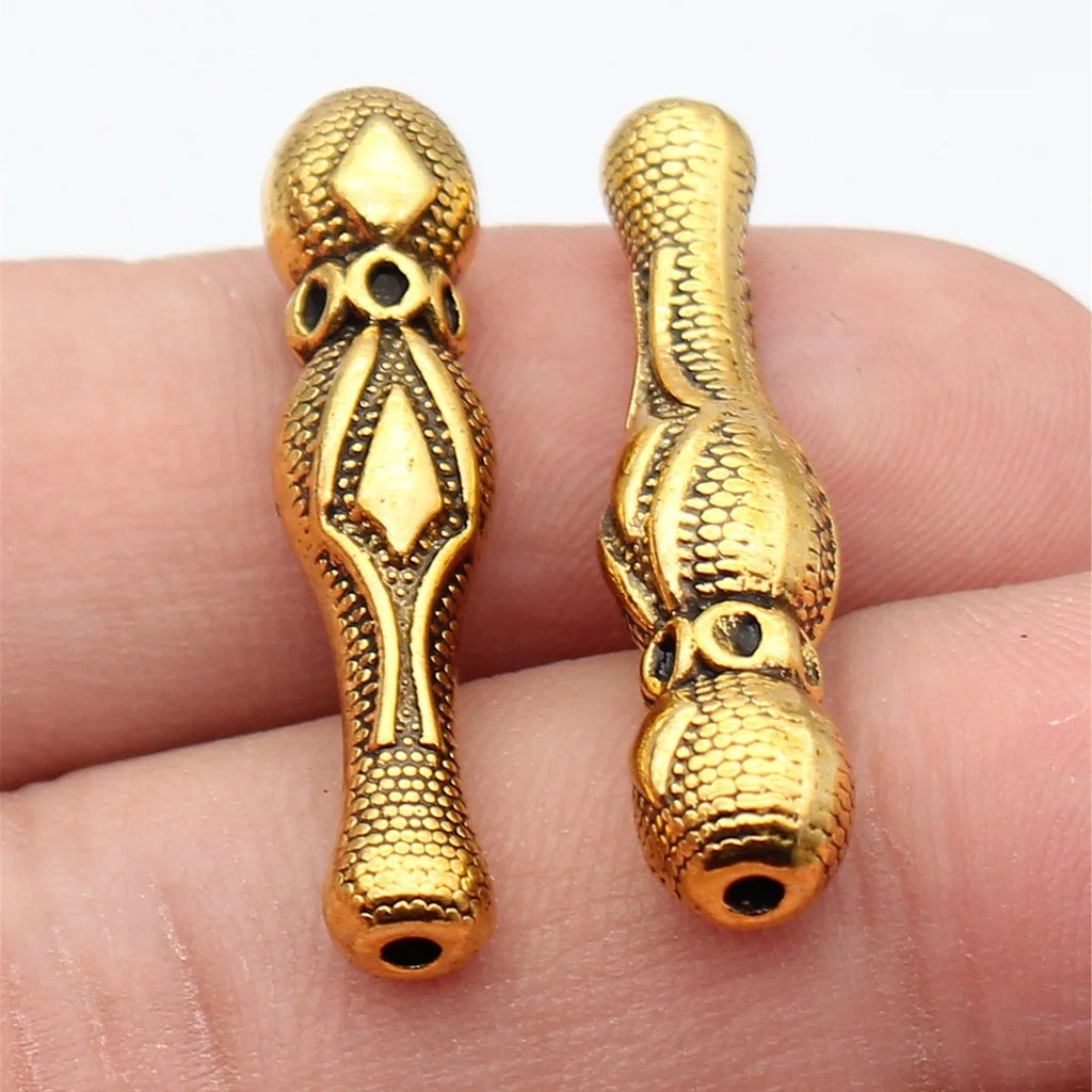 33x8x7.6mm 4.8g Antique Gold Zinc Alloy Imam Prayer Bead Loose Metal Beads for Rosary Jewelry Making