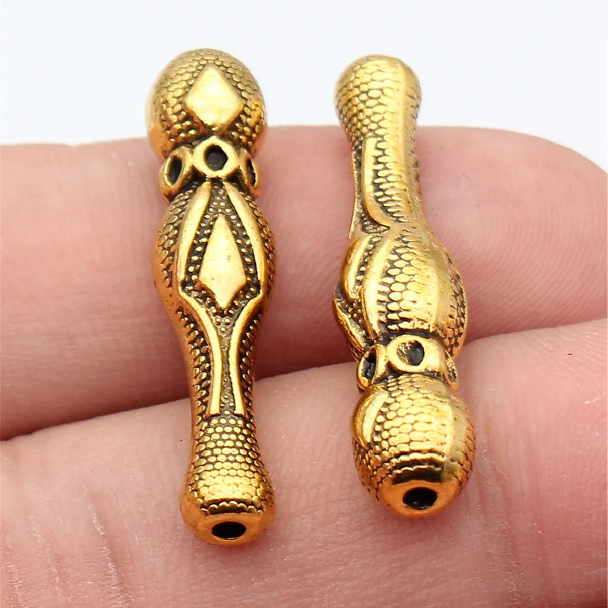 33x8x7.6mm 4.8g Antique Gold Zinc Alloy Imam Prayer Bead Loose Metal Beads for Rosary Jewelry Making