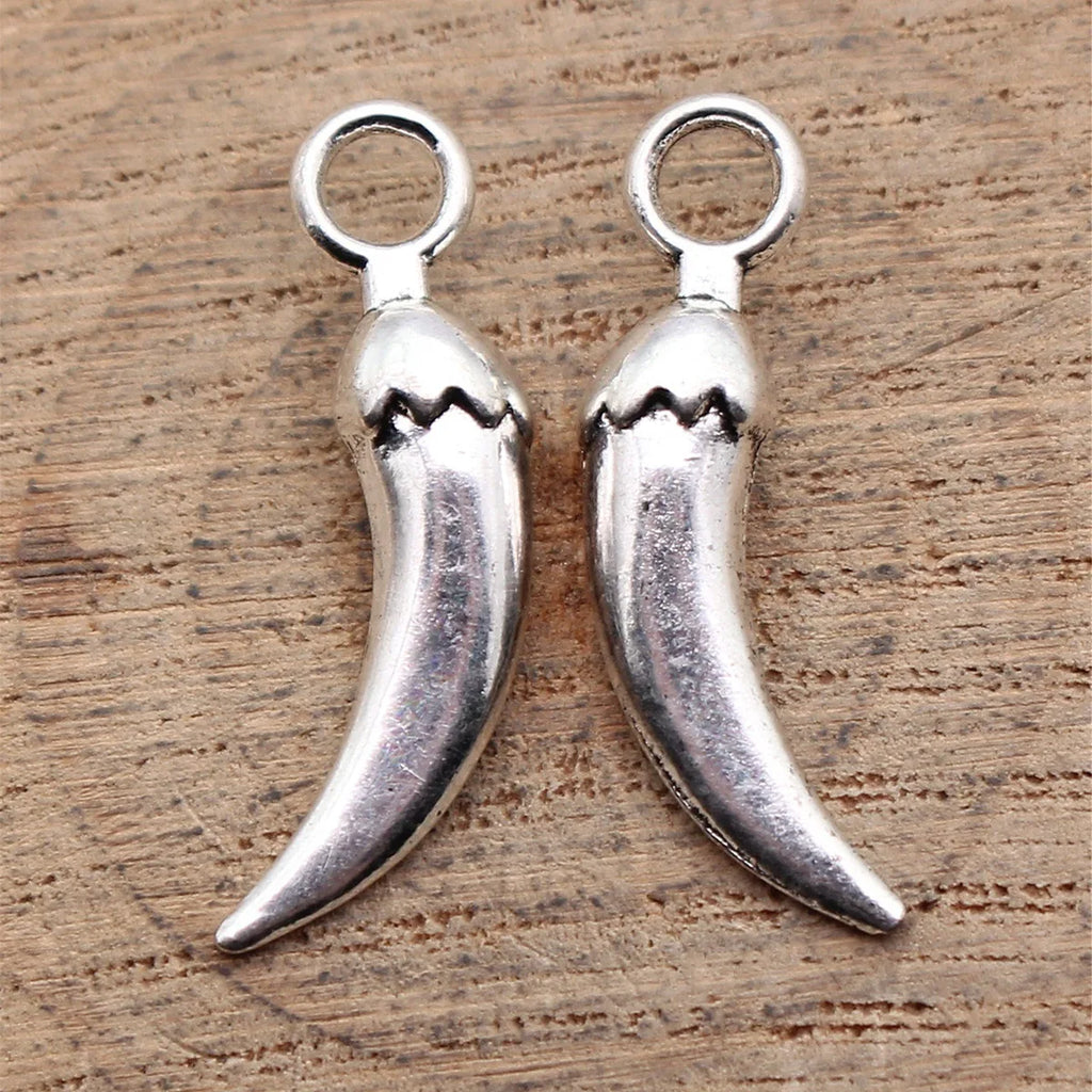 25x8.2mm 1.5g Antique Silver Zinc Alloy Chili Pepper Charm Pendant for DIY Necklace Bracelet Making