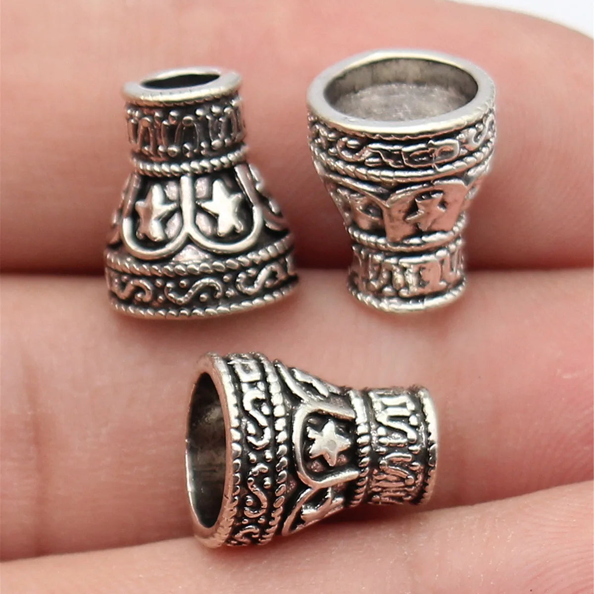 12x10x6.6mm 1.5g Antique Silver Zinc Alloy Star Tassel Cap Jewelry Findings for DIY Tassel Earring Making