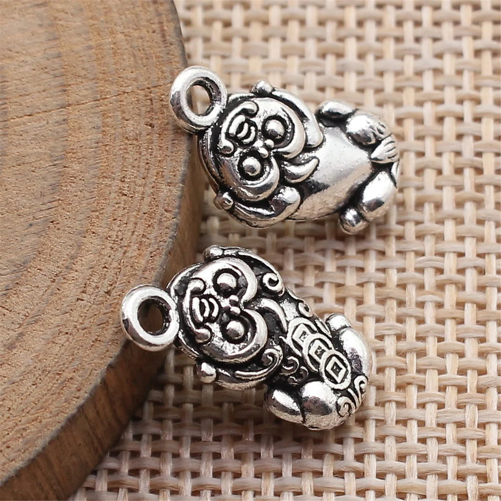 18x10x4.6mm 2.3g Antique Silver Zinc Alloy Pixiu Charm Pendant for DIY Necklace Bracelet Jewelry Making