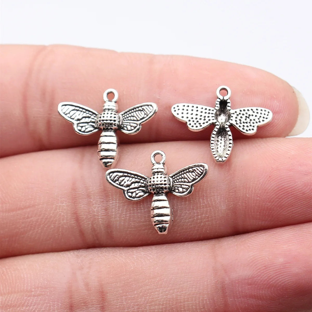 19x16mm 0.96g Multicolor Zinc Alloy Bee Charm Pendant for DIY Necklace Bracelet Jewelry Making
