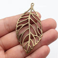 72x36mm 8.8g Multicolor Zinc Alloy Hollow Leaf Charm Pendant for DIY Necklace Bracelet Jewelry Making