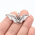 49x23mm 3.2g Antique Silver Zinc Alloy Bat Skull Charm Pendant for DIY Gothic Jewelry Making