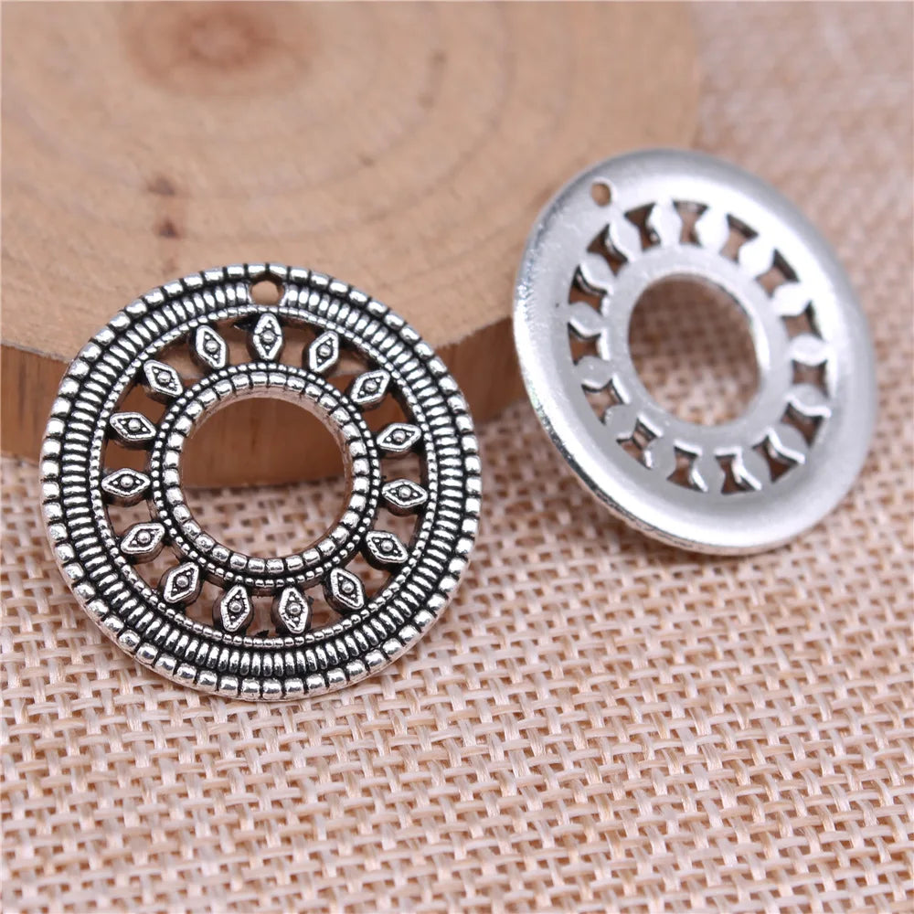 26x26mm 3.8g Multicolor Zinc Alloy Round Ring Charm Pendant for DIY Necklace Bracelet Jewelry Making