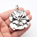 76x60mm 30g Antique Silver Zinc Alloy Large Flower Charm Pendant for DIY Statement Necklace Making