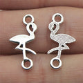 11x22mm 0.7g Antique Silver Zinc Alloy Flamingo Bird Connector Charm for DIY Bracelet Jewelry Making