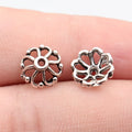 10x10x4.3mm 0.44g Antique Silver Zinc Alloy Spiral Flower Bead Caps for DIY Beaded Jewelry Making