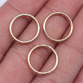 15x15mm 0.6g KC Gold Zinc Alloy Round Ring Charm Pendant for DIY Necklace Bracelet Jewelry Making