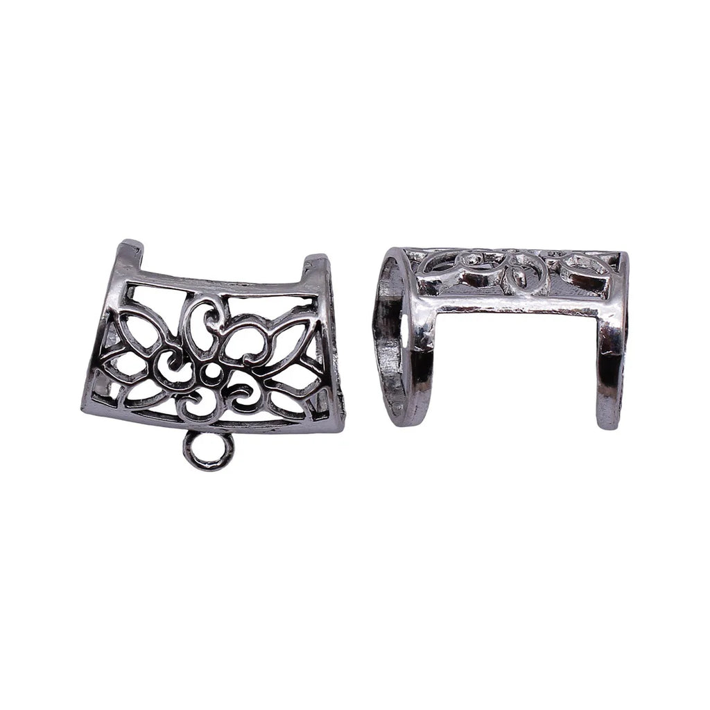 33x28x22mm 5.8g Antique Silver Zinc Alloy Hollow Floral Scarf Buckle Jewelry Findings for DIY Accessories