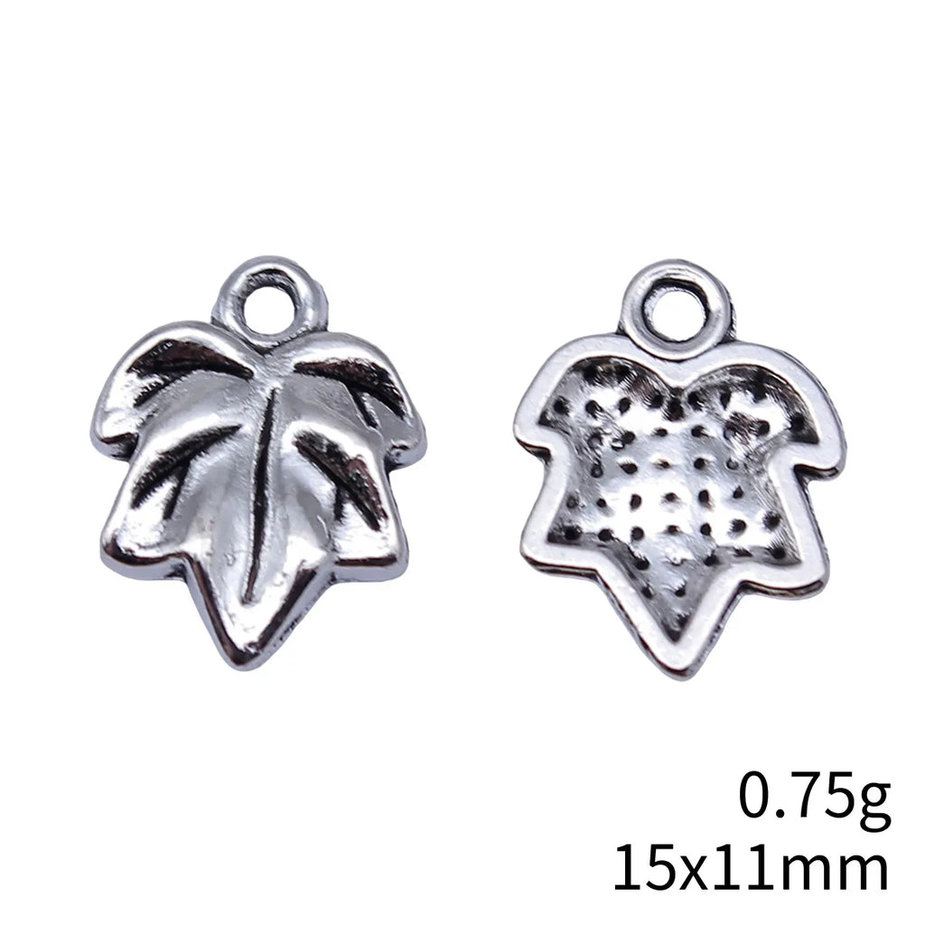 15x11mm 0.75g Antique Silver Zinc Alloy Leaf Charm Pendant for DIY Necklace Bracelet Jewelry Making