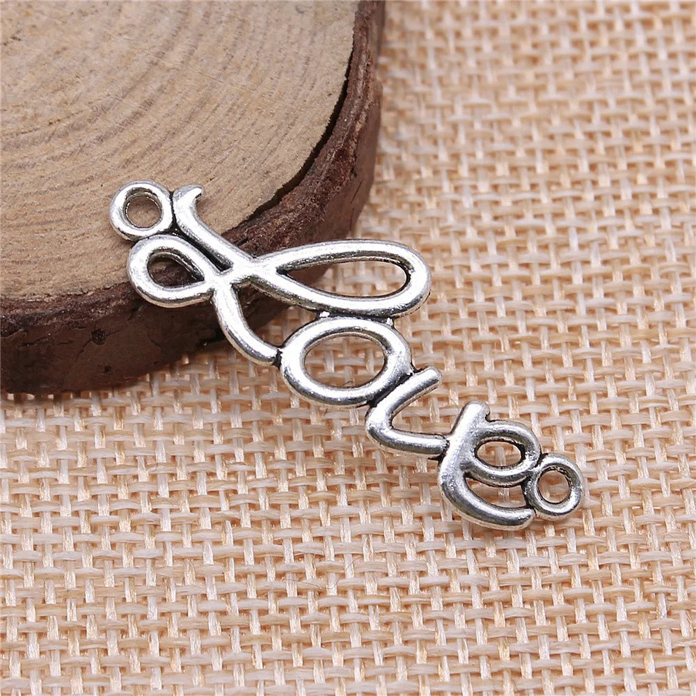 37x14mm 1.5g Multi Color Zinc Alloy love Letter Connector Charm for DIY Bracelet Jewelry Making