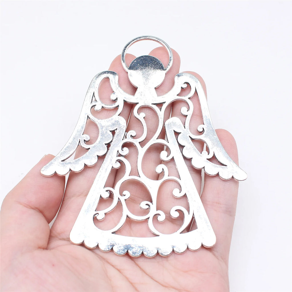 89x80mm 27g Multicolor Zinc Alloy Large Angel Charm Pendant for DIY Necklace Pendant Jewelry Making