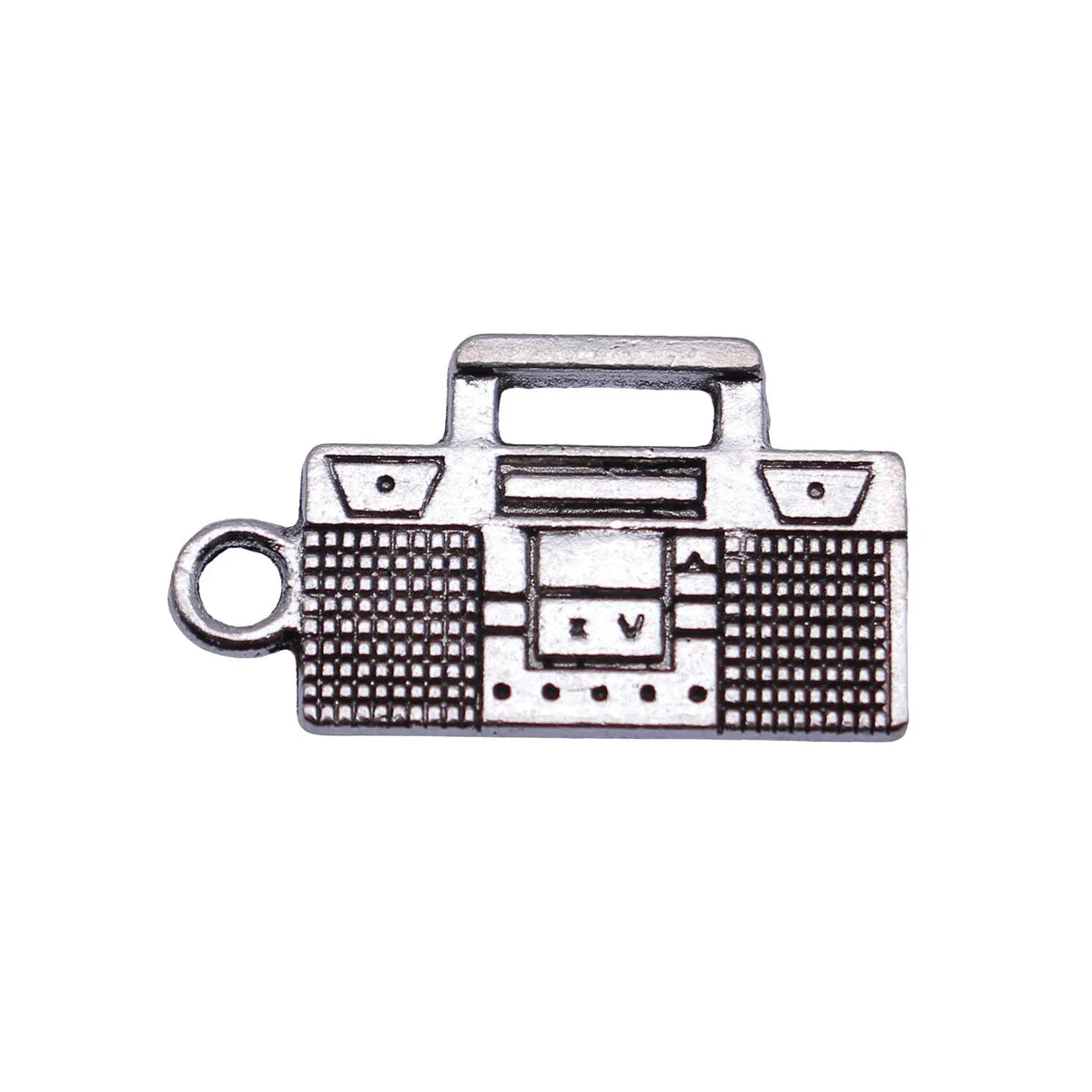 23x13mm 1.8g Antique Silver Zinc Alloy Cassette Recorder Charm Pendant for DIY Jewelry Making