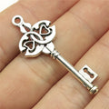 17x45mm 2.4g Antique Silver Zinc Alloy Key Charm Pendant for DIY Necklace Bracelet Jewelry Making