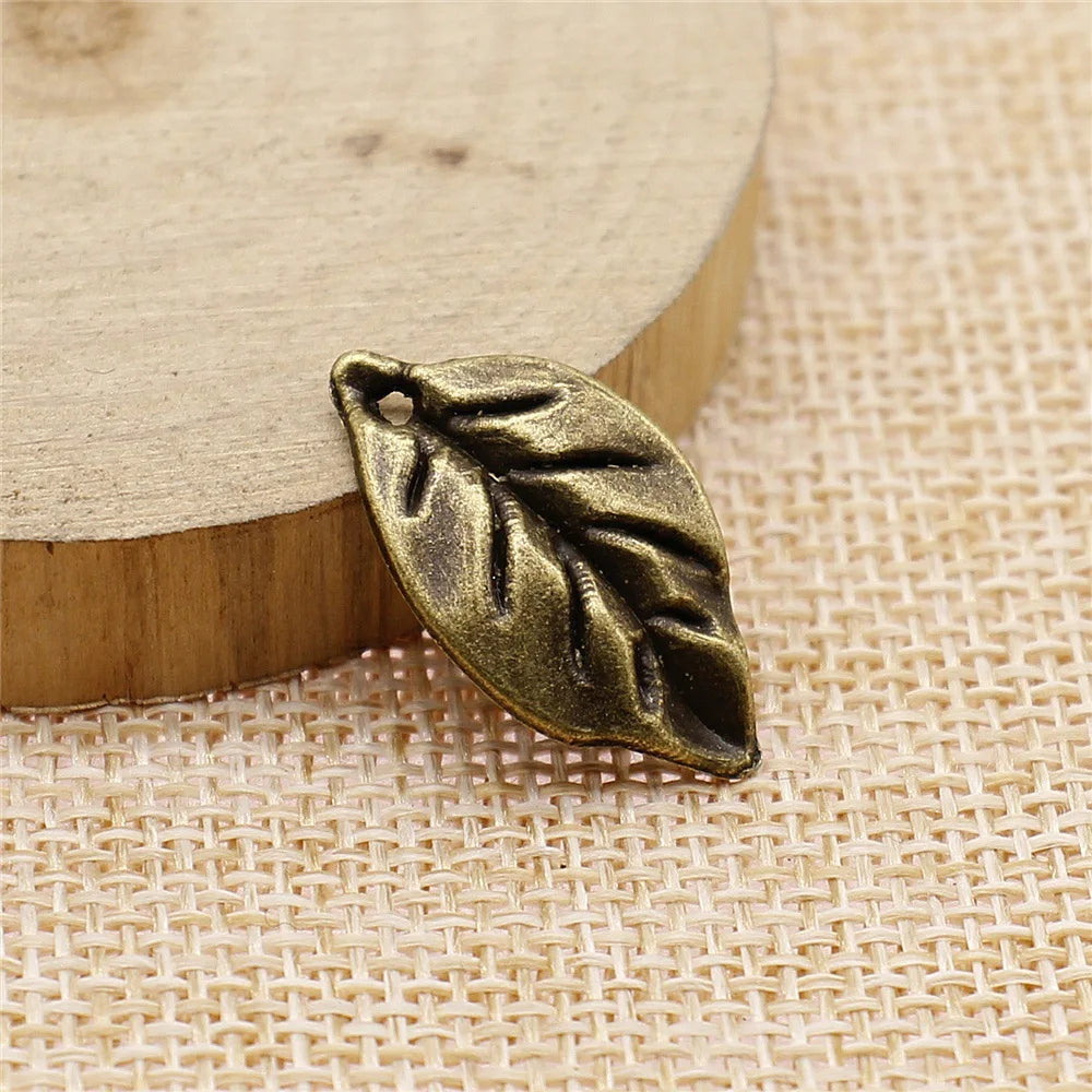 25x14mm 1.5g Multicolor Zinc Alloy Leaf Charm Pendant for DIY Necklace Bracelet Jewelry Making