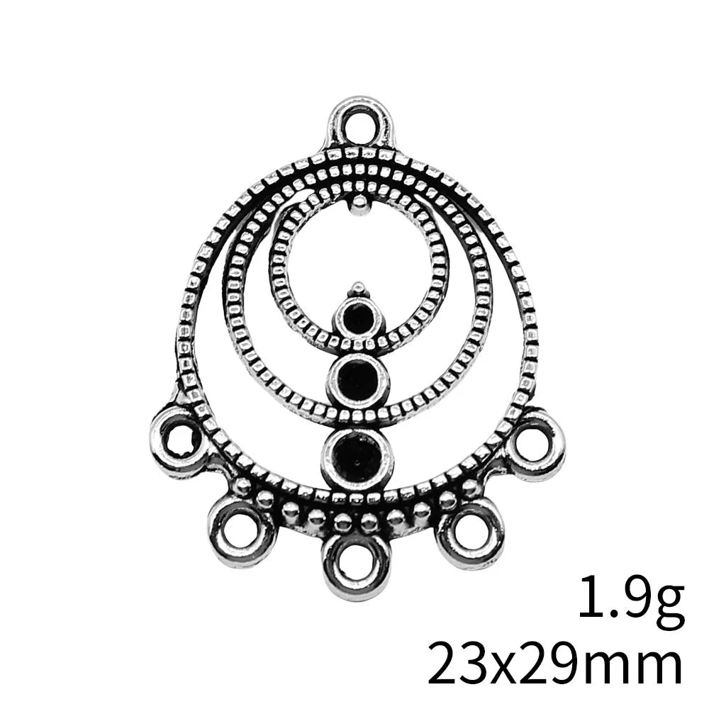 23x29mm 1.9g Antique Silver Zinc Alloy Earring Connector Charm for DIY Drop Earrings Jewelry Making