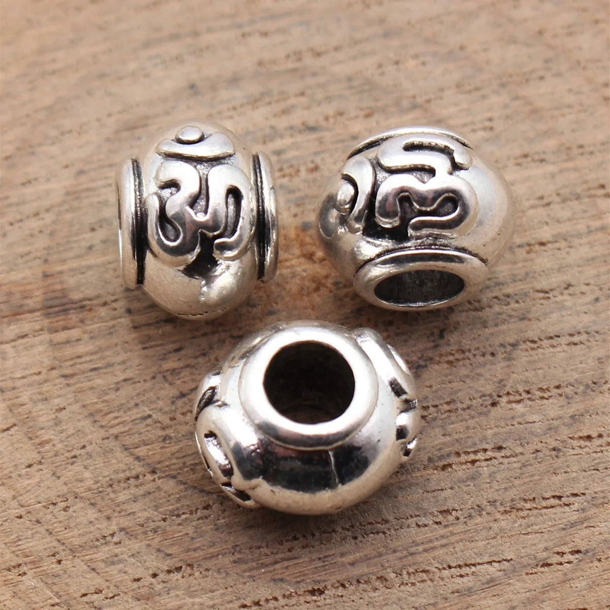 14x12x9.6mm 3.9g Antique Silver Zinc Alloy OM Symbol Spacer Beads for DIY Bracelet Jewelry Making