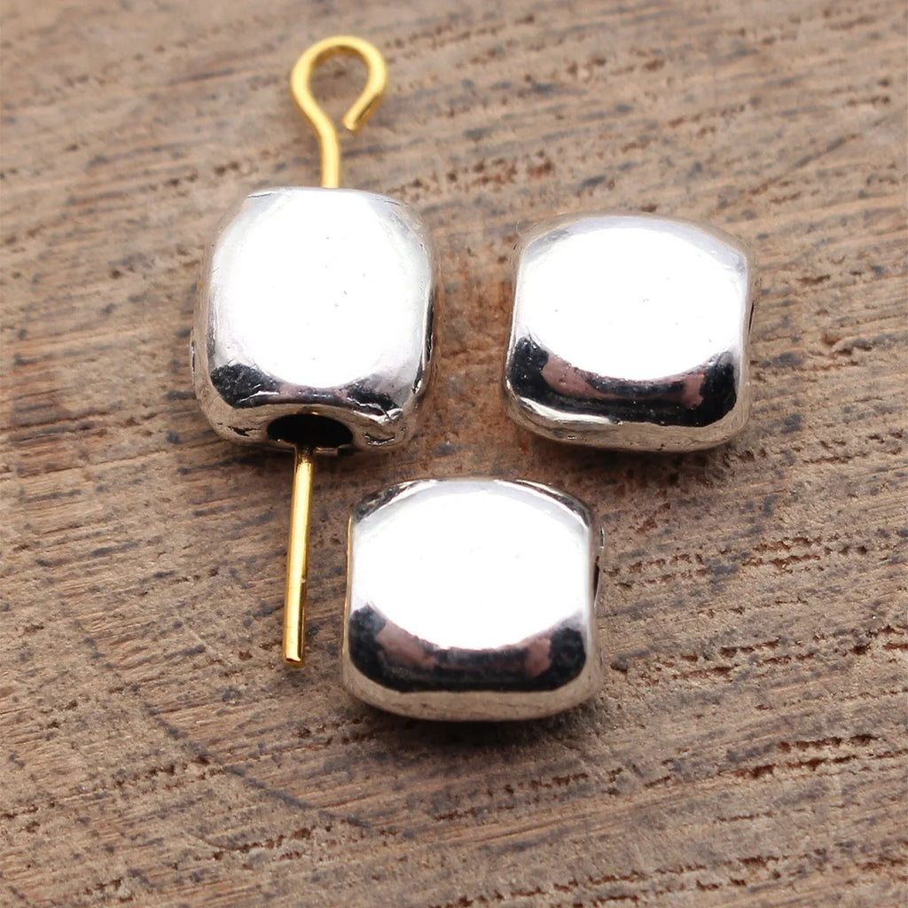 8.3x8.2x4.7mm 1.2g Multicolor Zinc Alloy Square Flat Spacer Beads Loose Metal Beads for DIY Bracelet Making