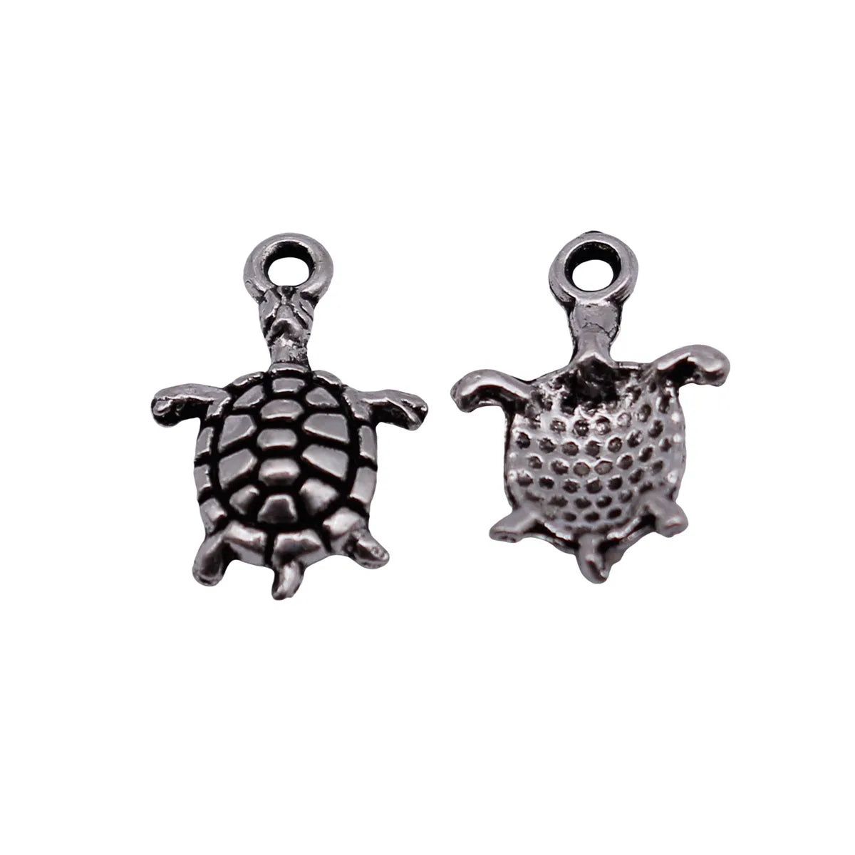 12x8mm 0.24g Antique Silver Zinc Alloy Sea Turtle Charm Pendant for DIY Necklace Bracelet Making