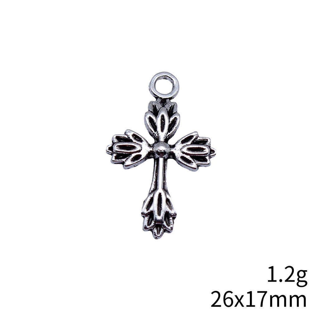26x17mm 1.2g Antique Silver Zinc Alloy Cross Charm Pendant for DIY Necklace Bracelet Jewelry Making