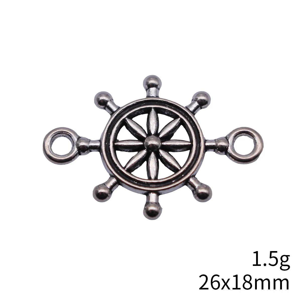 26x18mm 1.5g Antique Silver Zinc Alloy Rudder Connector Charm for Bracelet Necklace Jewelry Making