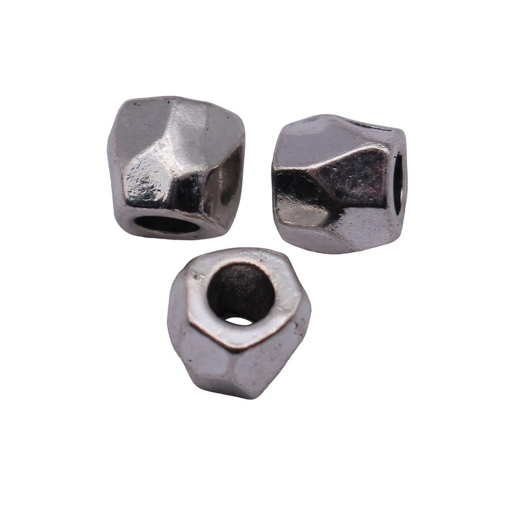 7.6x7.5x6.7mm 1.2g Antique Silver Zinc Alloy Hammered Texture Spacer Beads for DIY Bracelet Jewelry Making