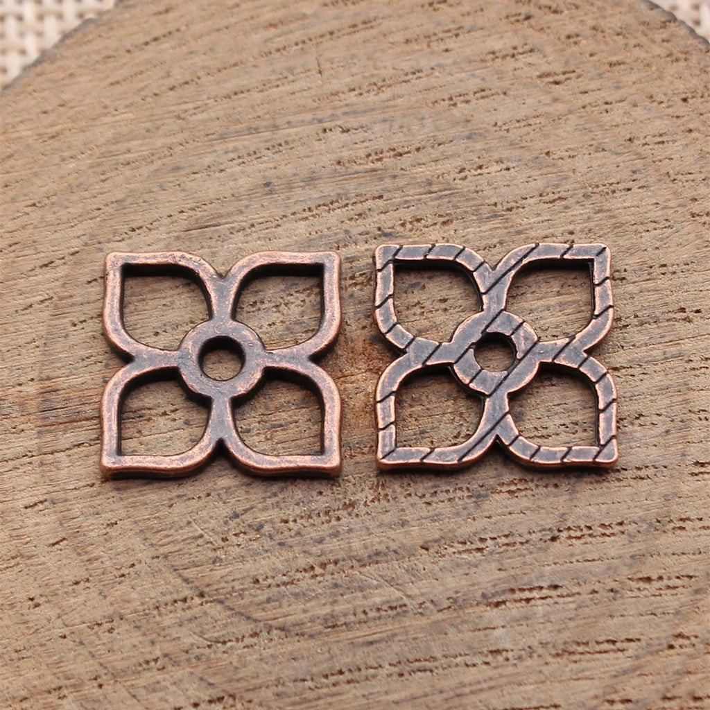 20x20mm 0.95g Multicolor Zinc Alloy Hollow Geometric Pattern Connector Charm for DIY Jewelry Making