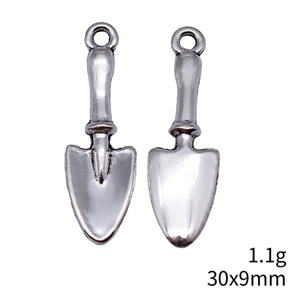 30x9mm 1.1g Antique Silver Zinc Alloy Shovel Charm Pendant for DIY Necklace Bracelet Making