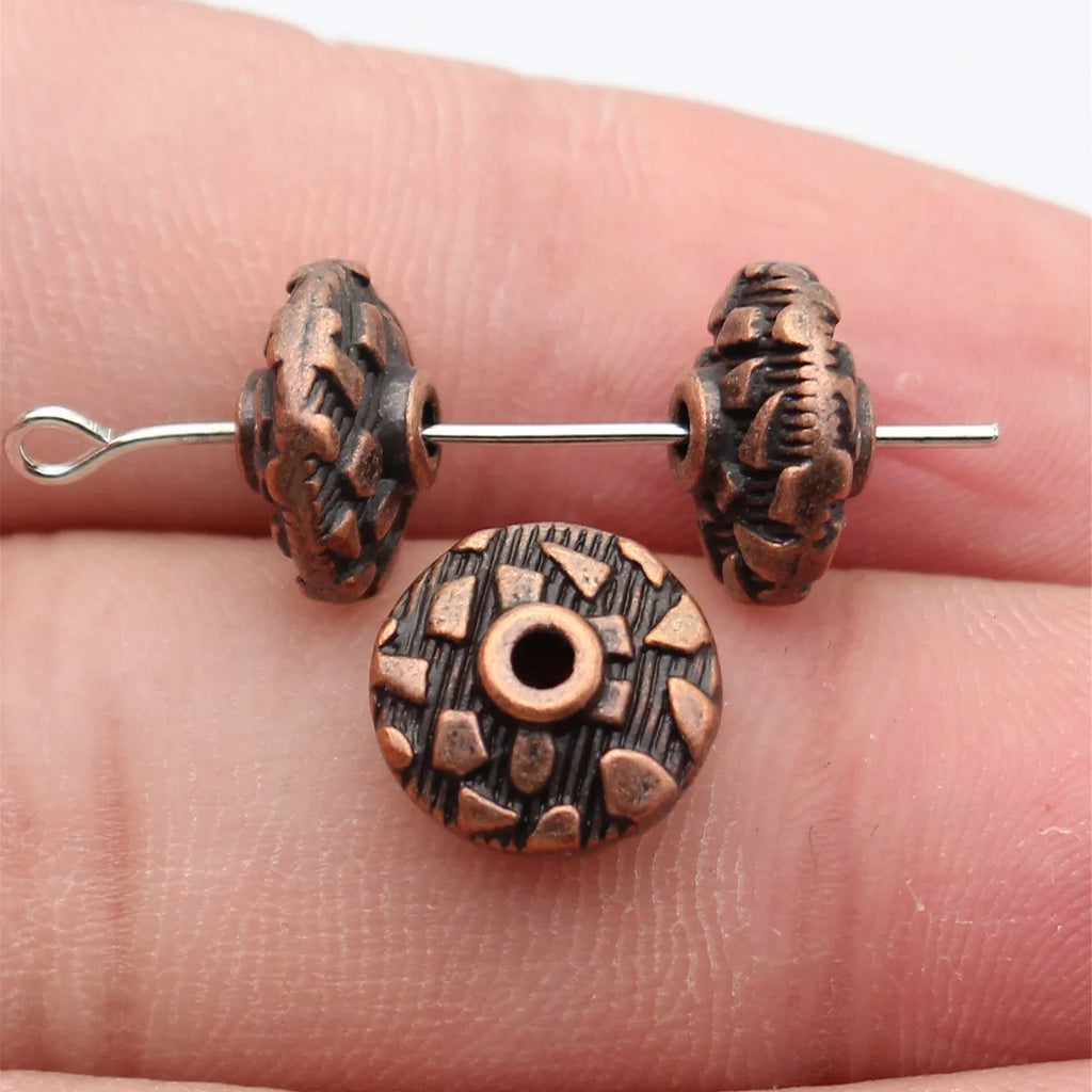 11x11x6.3mm 2g Zinc Alloy Round Spacer Beads Loose Metal Beads for DIY Bracelet Jewelry Making