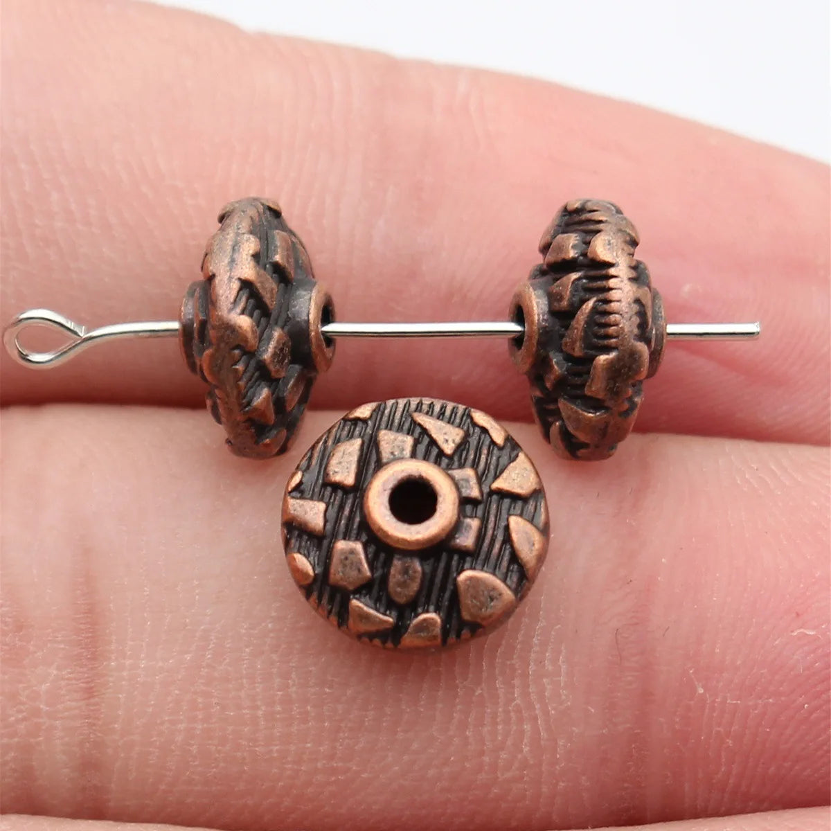 11x11x6.3mm 2g Zinc Alloy Round Spacer Beads Loose Metal Beads for DIY Bracelet Jewelry Making
