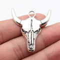 42x38mm 4.5g Multicolor Zinc Alloy Bull Skull Bull Head Charm Pendant for DIY Necklace Keychain Jewelry Making
