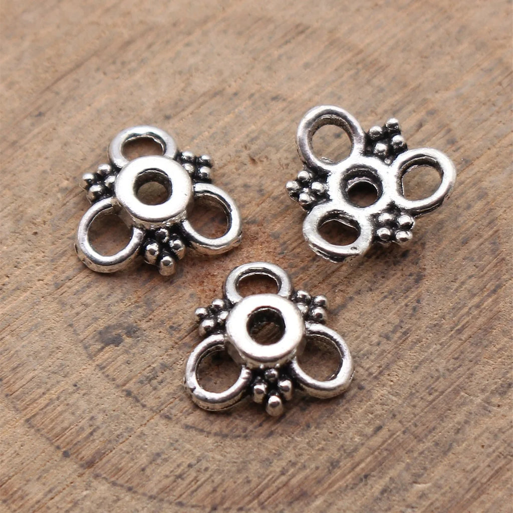 10x10x3mm 0.37g Antique Silver Zinc Alloy Flower Bead Caps for DIY Necklace Bracelet Jewelry Making