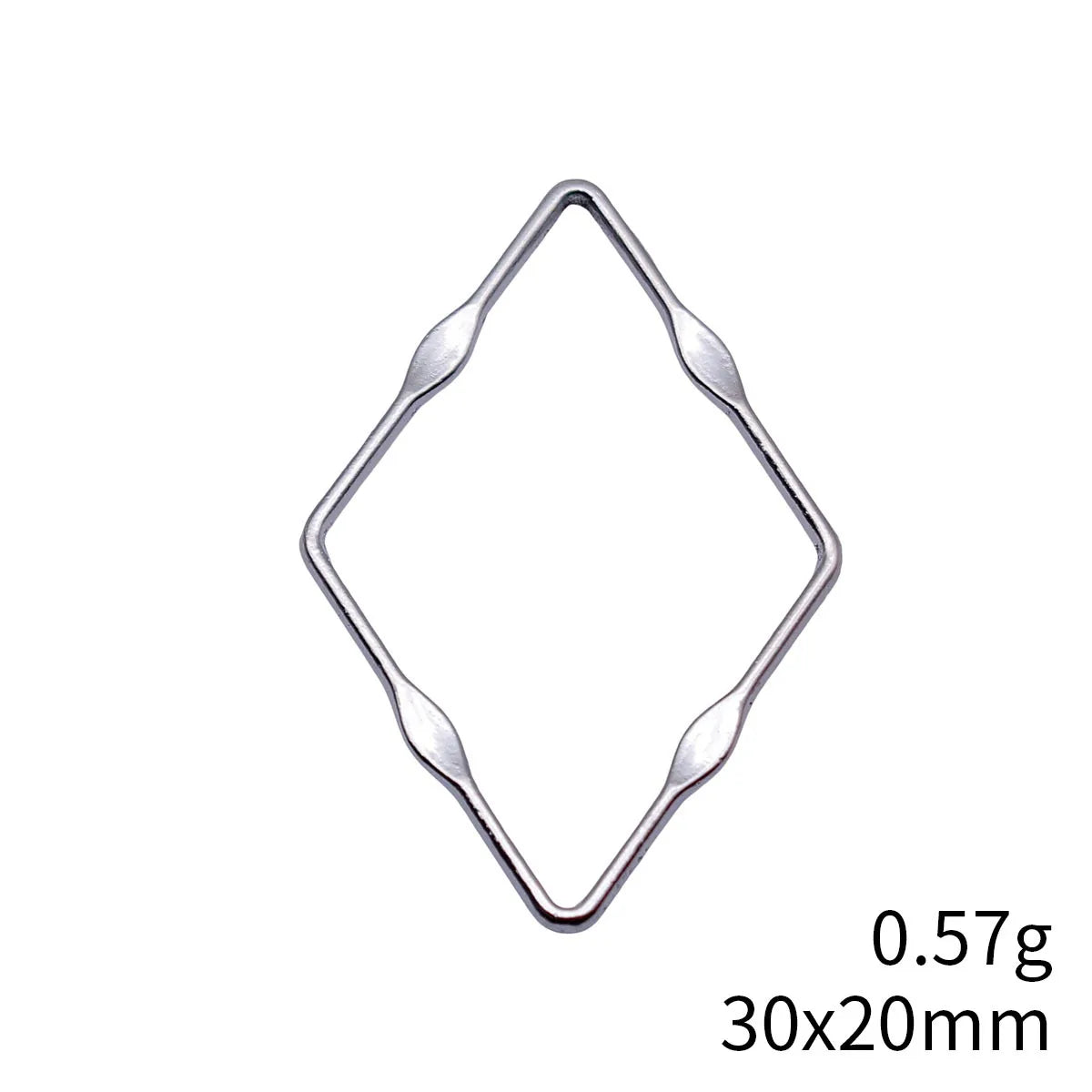 30x20mm 0.57g Multicolor Zinc Alloy Embossed Hollow Diamond geometric charm pendant for DIY jewelry