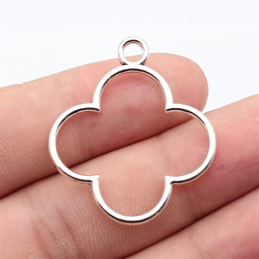 37x32mm 1.6g Multicolor Zinc Alloy Hollow Geometric Flower Frame Charm Pendant for DIY Jewelry Making