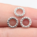 8.8x8.8x1.5mm 0.32g Antique Silver Tone Zinc Alloy Round Ring Connector Charm for DIY Bracelet Making