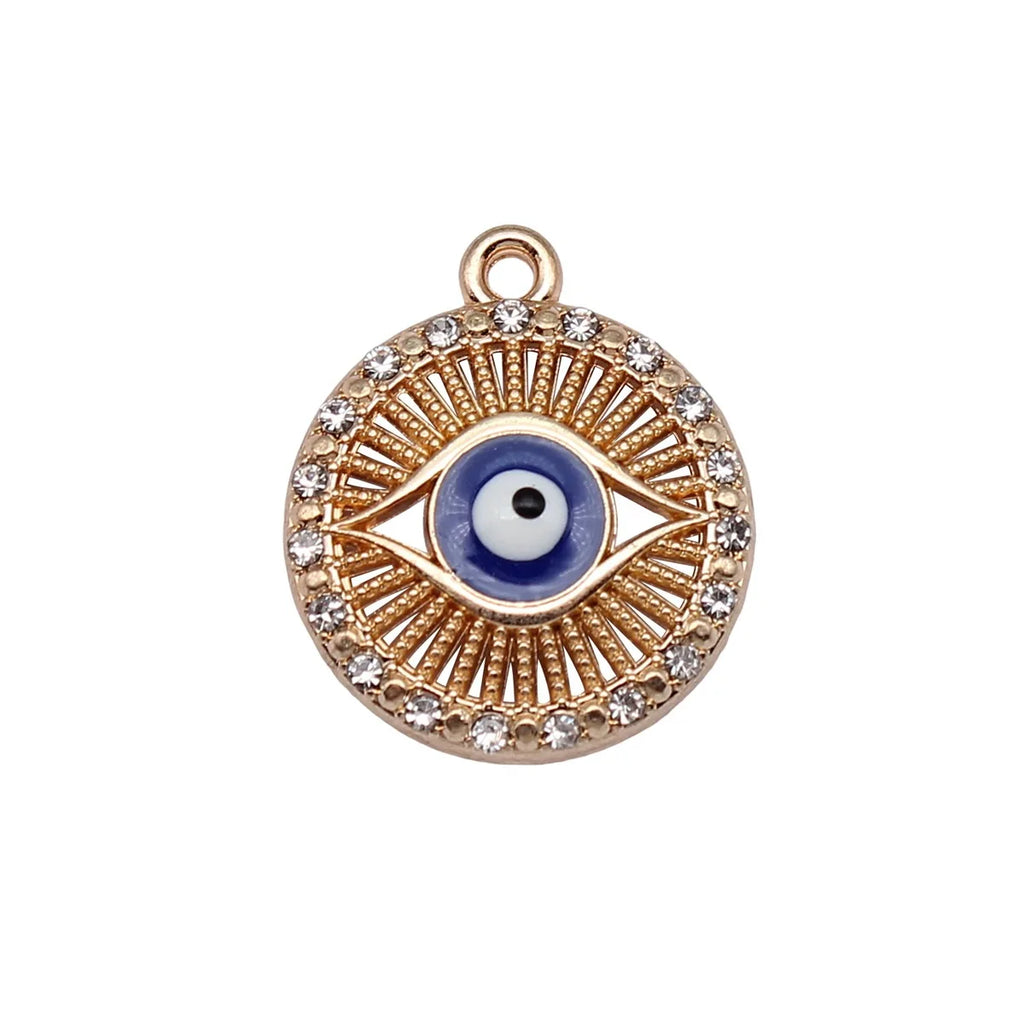 21x18mm 1.7g KC gold tone zinc alloy Evil Eye charm pendant for necklace bracelet jewelry making