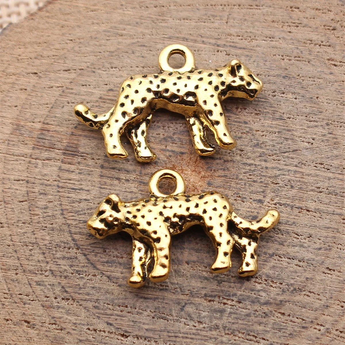 24x15mm 2.5g Multi-Color Zinc Alloy 3D Leopard Charm Pendant for DIY Necklace Bracelet Making