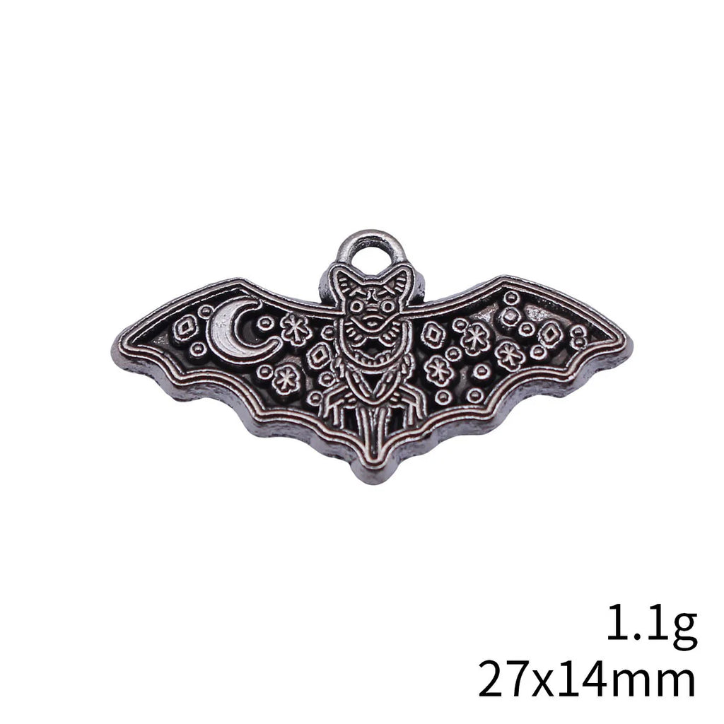 27x14mm 1.1g Antique Silver Zinc Alloy Bat Charm Pendant for Bracelet Necklace DIY Jewelry Making