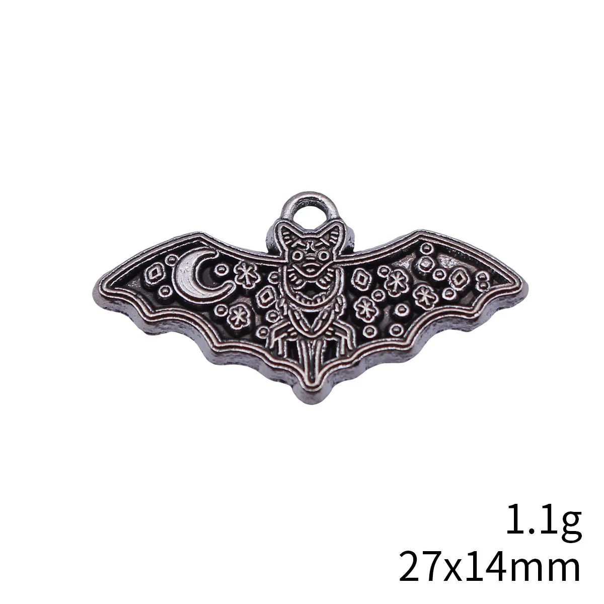 27x14mm 1.1g Antique Silver Zinc Alloy Bat Charm Pendant for Bracelet Necklace DIY Jewelry Making