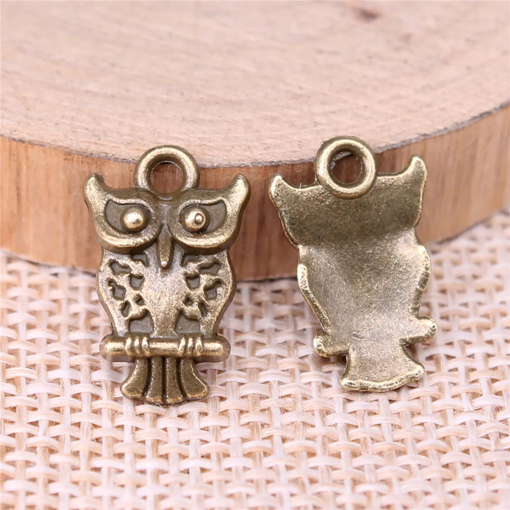17x11mm 1.1g Multicolor Zinc Alloy Owl Cat Charm Pendant for DIY Necklace Bracelet Jewelry Making