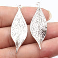 49x16mm 2.9g Multicolor Zinc Alloy Twisted Leaf Charm Pendant for DIY Necklace Bracelet Making