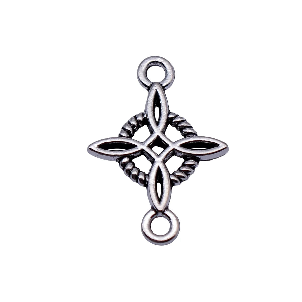 21x15mm 0.85g Antique Silver Zinc Alloy Cross Star Celtic Knot Four Leaf Connector Charm for DIY Jewelry