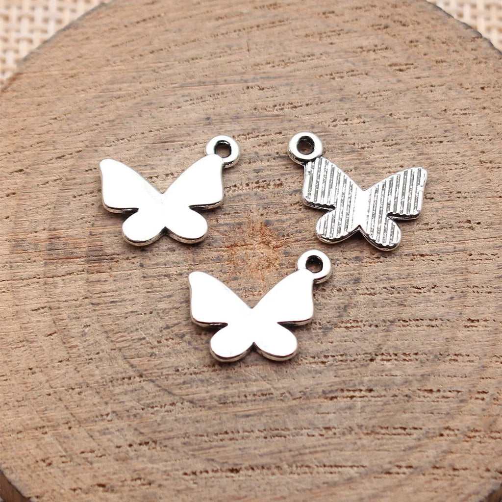 14x10mm 0.5g Antique Silver Zinc Alloy Butterfly Charm Pendant for DIY Necklace Bracelet Making