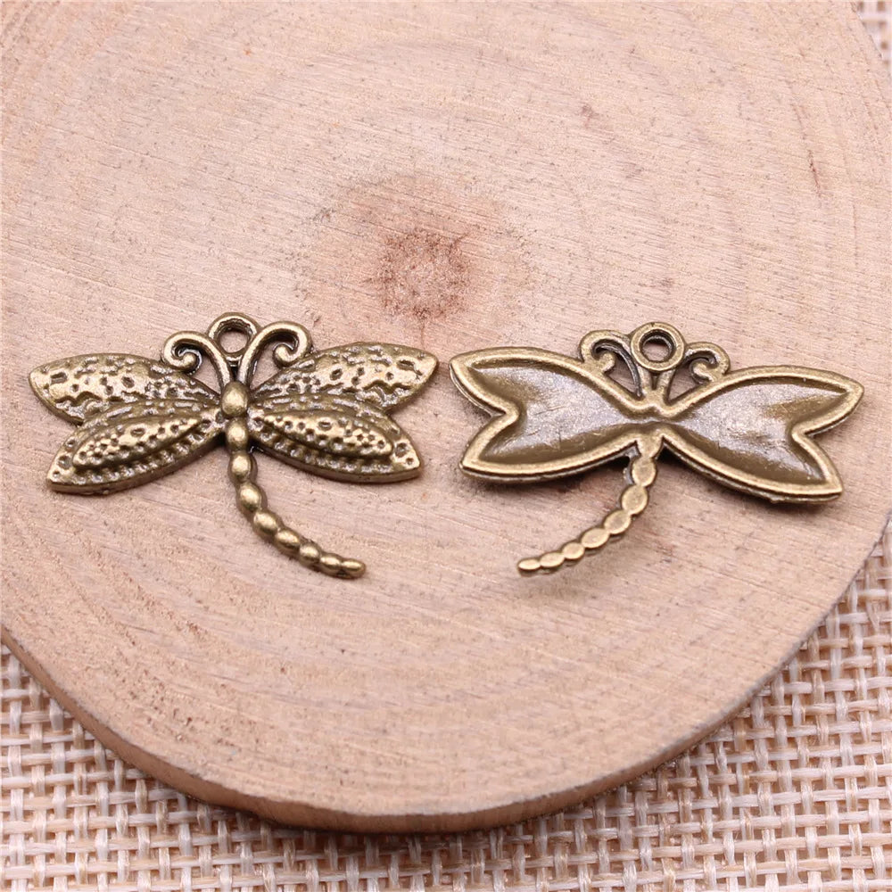 17x25mm 1.4g Multicolor Zinc Alloy Dragonfly Charm Pendant for Necklace Earring Making